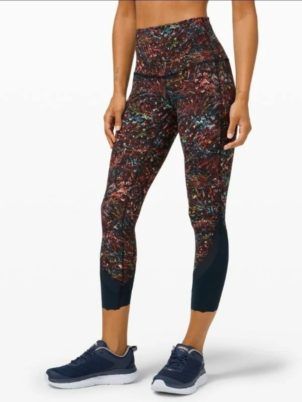 Lululemon Wunder Under High Rise Crop 23" Scalloped Leggings - Size 6